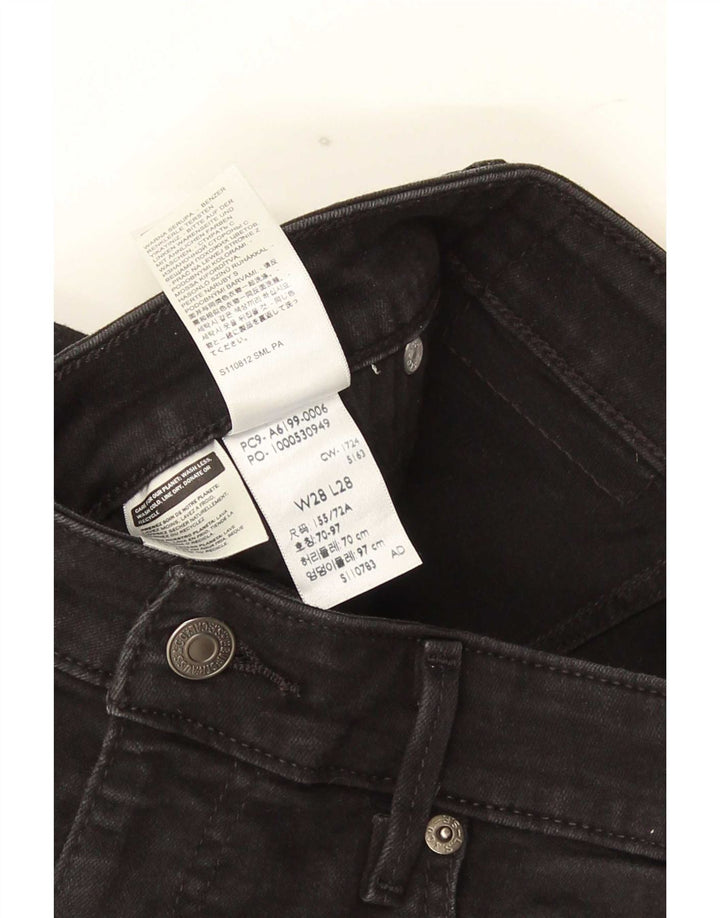 Levi's Womens 712 Slim Jeans W28 L28 Black Cotton