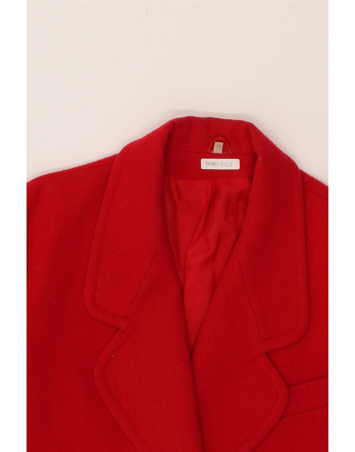 VINTAGE Womens Double Breasted Coat UK 16 Large  Red New Wool Vintage Vintage and Second-Hand Vintage from Messina Hembry 