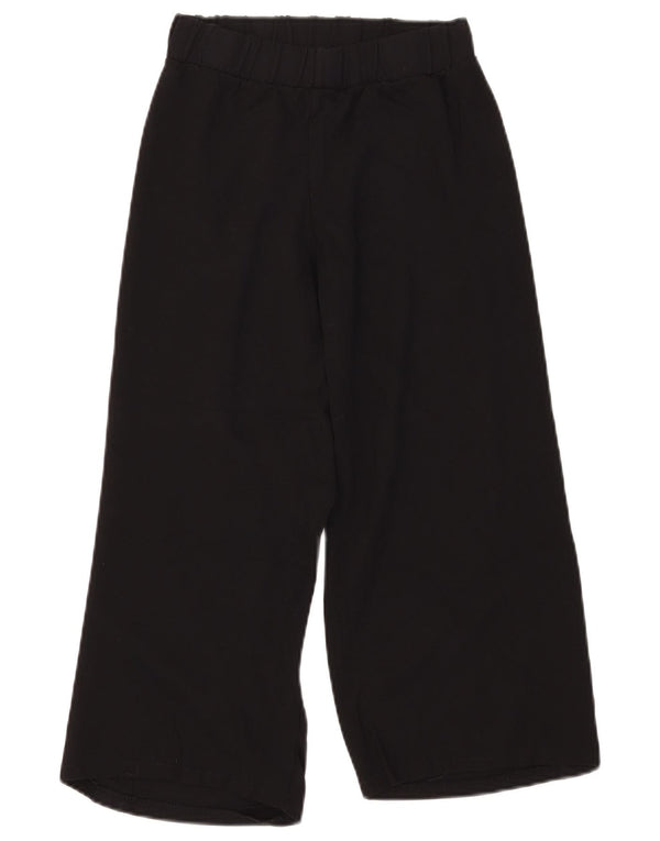 Zara Girls Wide Leg Casual Trousers 13-14 Years W24 L24 Black Viscose