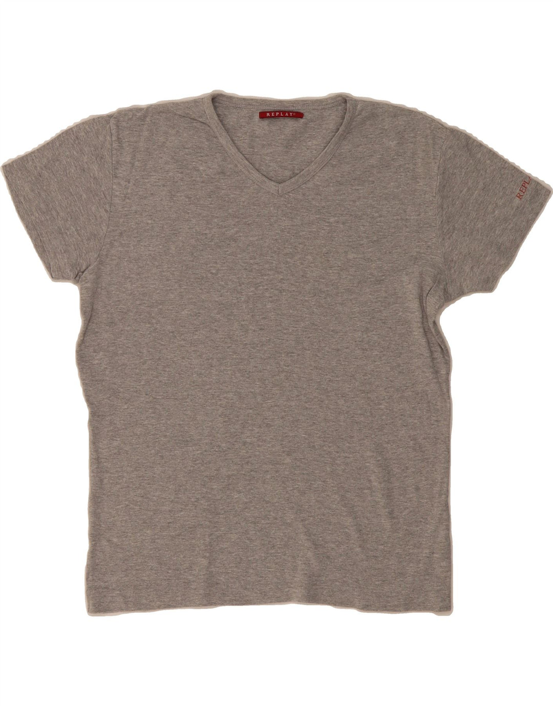 REPLAY Womens T-Shirt Top UK 14 Medium Grey Cotton Vintage Replay and Second-Hand Replay from Messina Hembry 