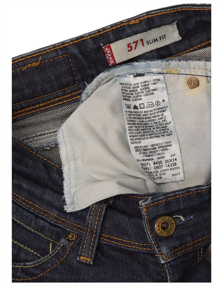 LEVI'S Jean Slim 571 Femme W26 L34 Bleu Marine