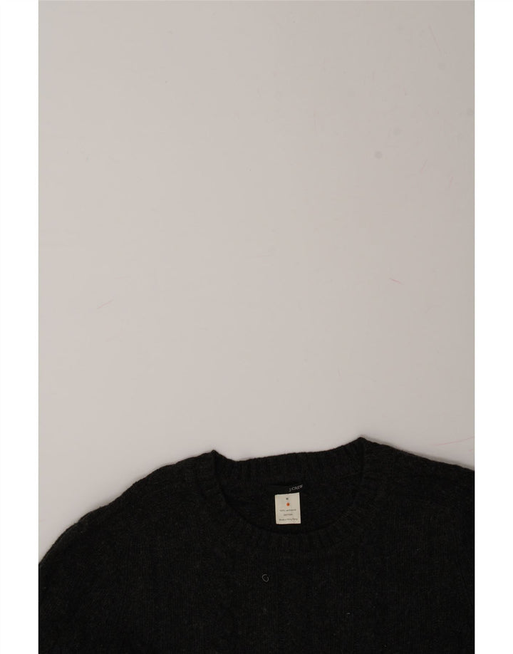 J. CREW Womens Crew Neck Jumper Sweater UK 12 Medium Grey Lambswool Vintage J. Crew and Second-Hand J. Crew from Messina Hembry 