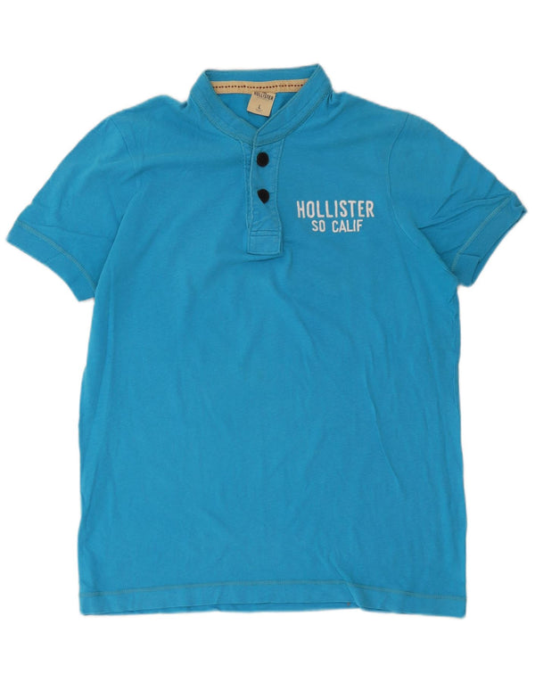 Hollister Mens Polo Shirt Large Blue Cotton