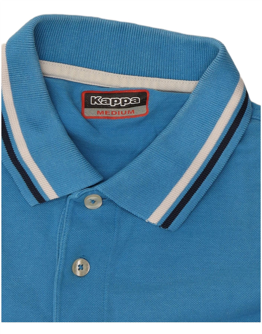 KAPPA Mens Polo Shirt Medium Blue Cotton