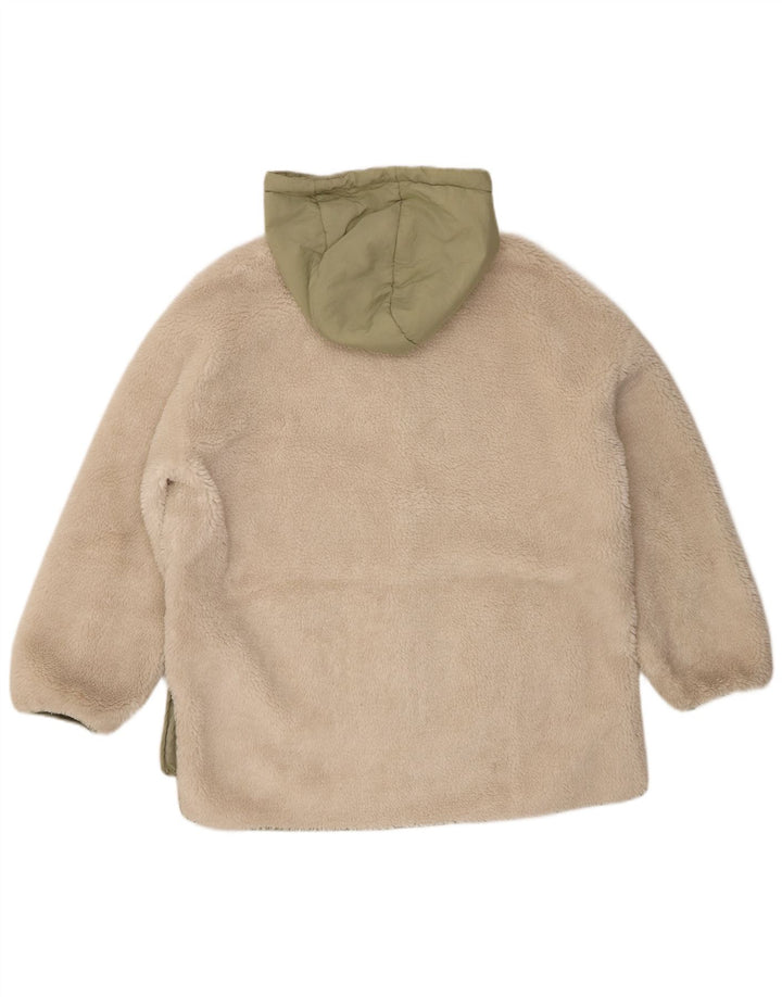 Zara Womens Oversized Hooded Windbreaker Jacket UK 10 Small Beige