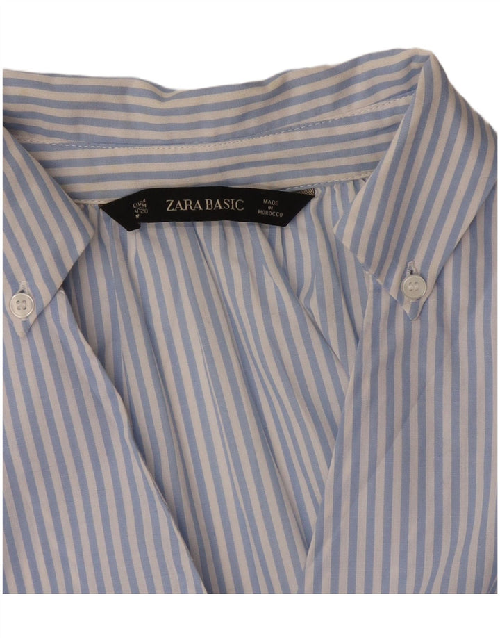 Zara Dame Oversized Tunikakjole UK 14 Medium Blue Pinstripe