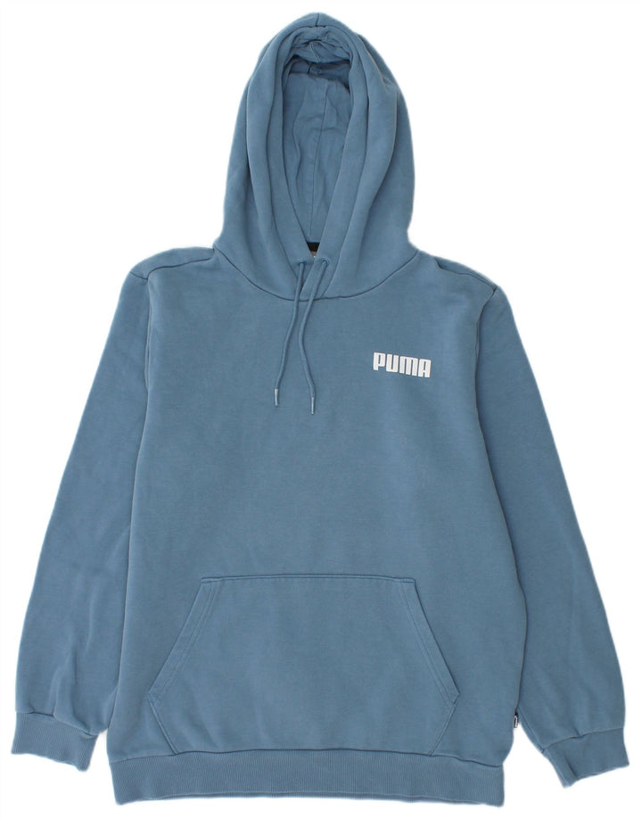 Puma Mens Hoodie Jumper Small Blue Cotton