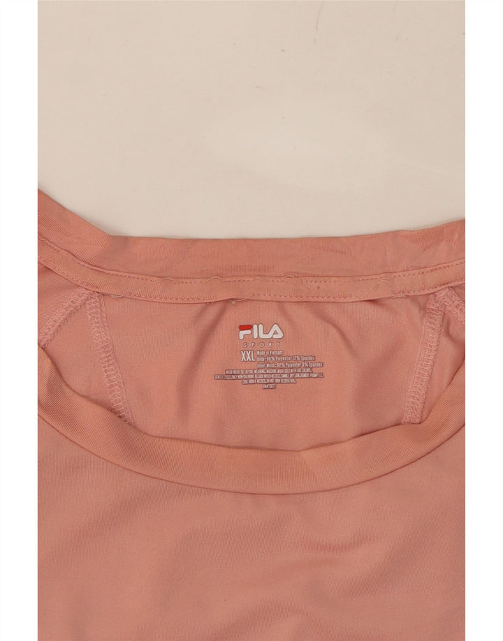 FILA Womens Top Long Sleeve UK 20 2XL Pink Polyester Vintage Fila and Second-Hand Fila from Messina Hembry 