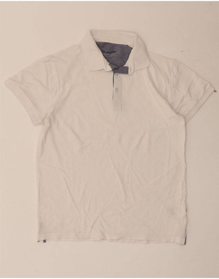 WRANGLER Mens Regular Fit Polo Shirt Medium White Cotton
