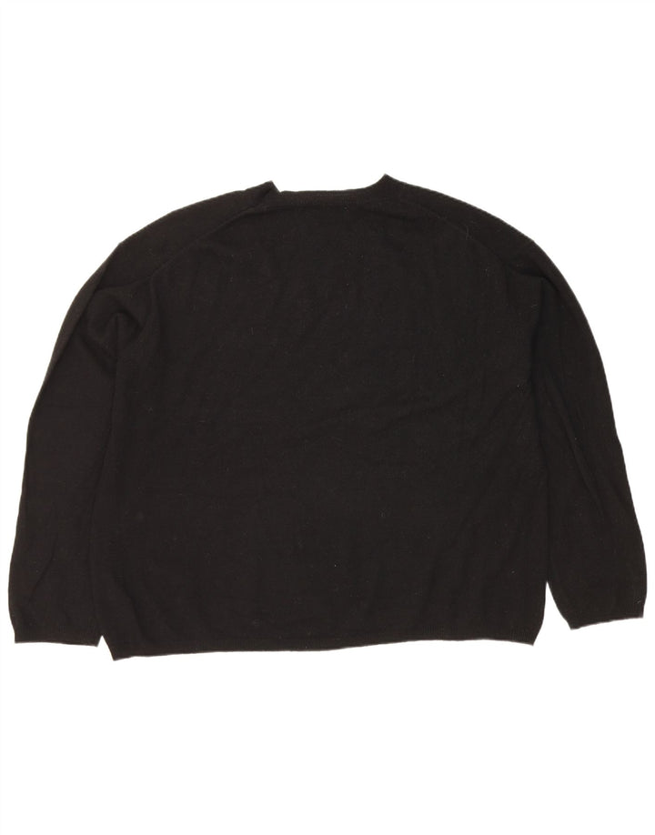Zara Womens Oversized Crew Neck Jumper Sweater UK 14 Medium Black