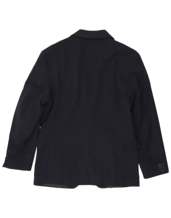 Zara Mens 2 Button Blazer Jacket EU 46 Small Navy Blue Polyester
