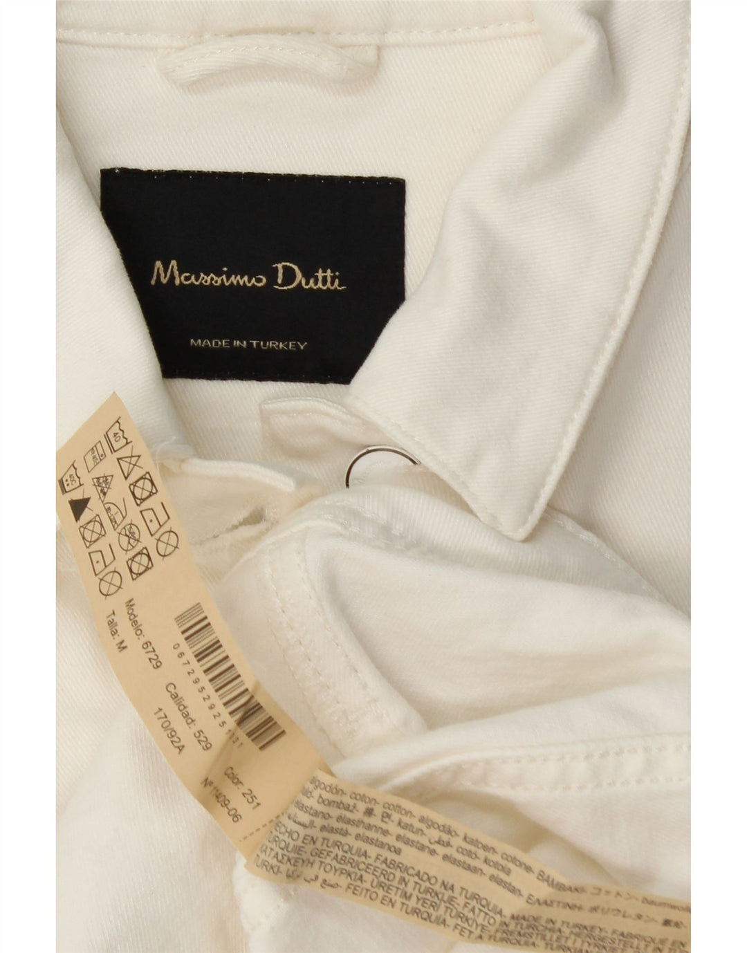 MASSIMO DUTTI Womens Denim Jacket UK 14 Medium White Cotton Vintage Massimo Dutti and Second-Hand Massimo Dutti from Messina Hembry 