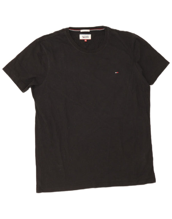 Tommy Hilfiger Herren T-Shirt Top XL Schwarz Baumwolle