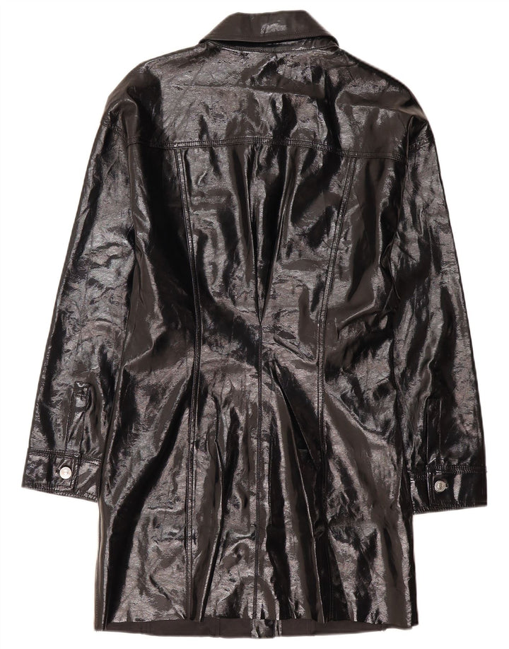 Zara Dame Overfrakke UK 16 Stor Sort Polyester