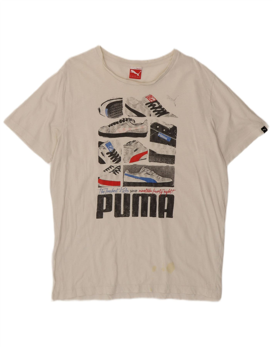 Puma Mens Graphic T-Shirt Top XL White