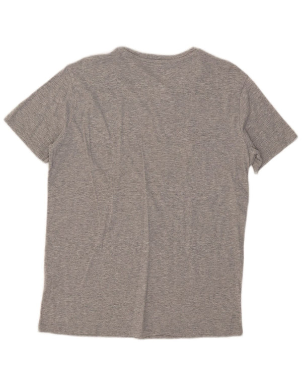 T-shirt grafica da donna Benetton Top UK 14 grande cotone grigio