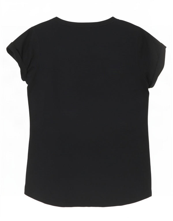 Nike Damen Slim Fit Graphic T-Shirt Top UK 14 Large Schwarz Baumwolle