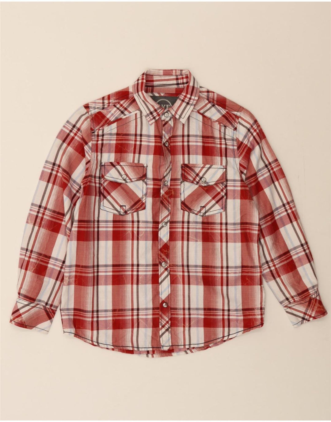 BKE Womens Shirt UK 10/12 Medium Red Check Cotton Vintage BKE and Second-Hand BKE from Messina Hembry 