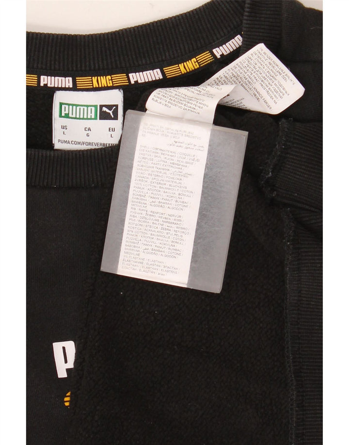 Felpa grafica da uomo Puma Maglione grande in cotone nero