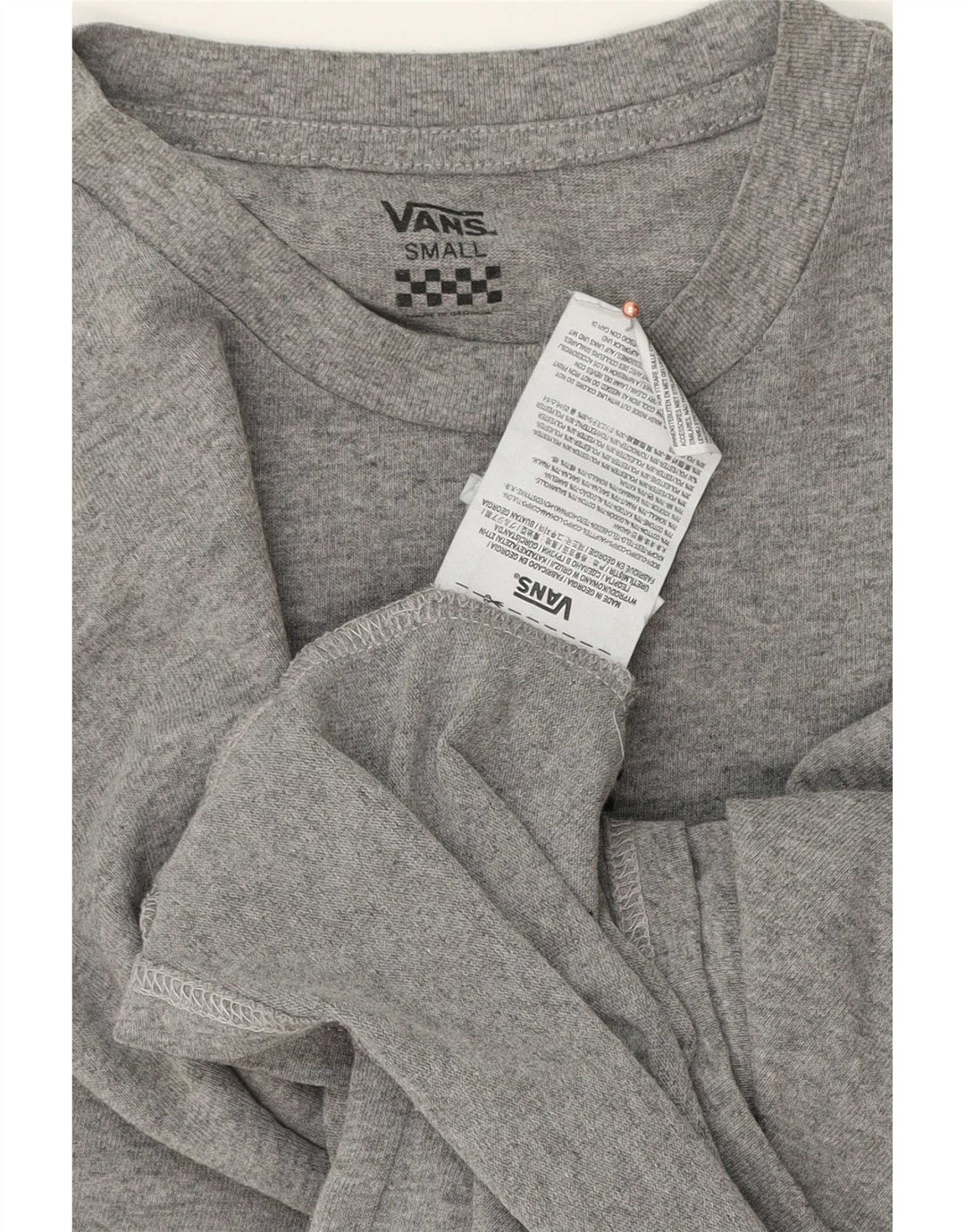 Vans Mens T-Shirt Top Small Grey Flecked Cotton