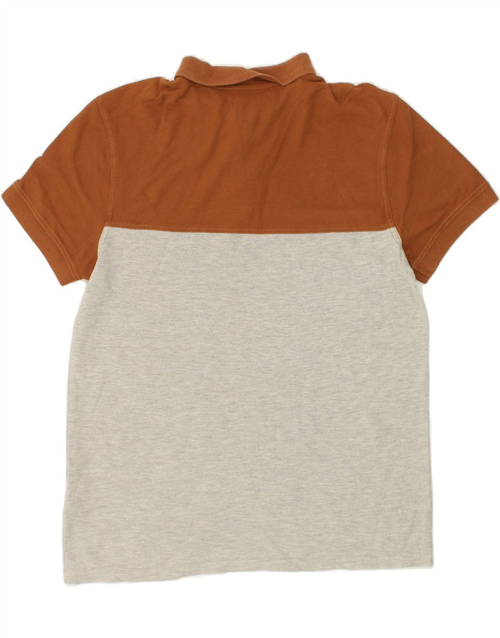 JULES Mens Polo Shirt Large Grey Colourblock Cotton Vintage Jules and Second-Hand Jules from Messina Hembry 
