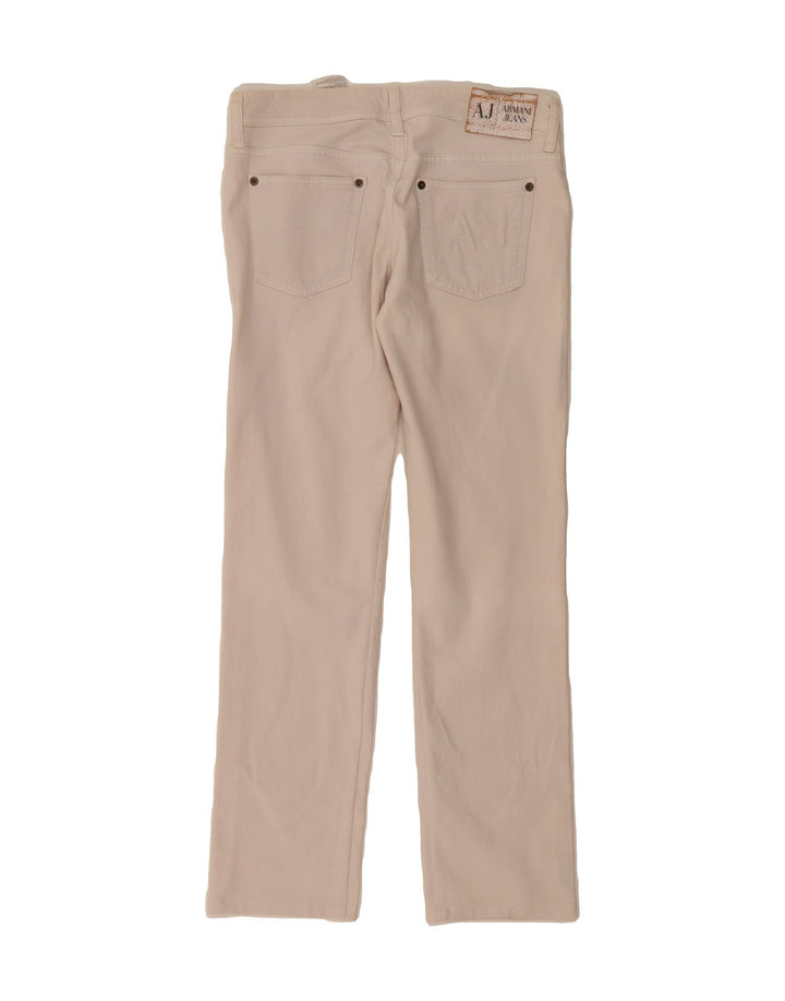 ARMANI Womens Straight Jeans W27 L27 White Cotton Vintage Armani and Second-Hand Armani from Messina Hembry 