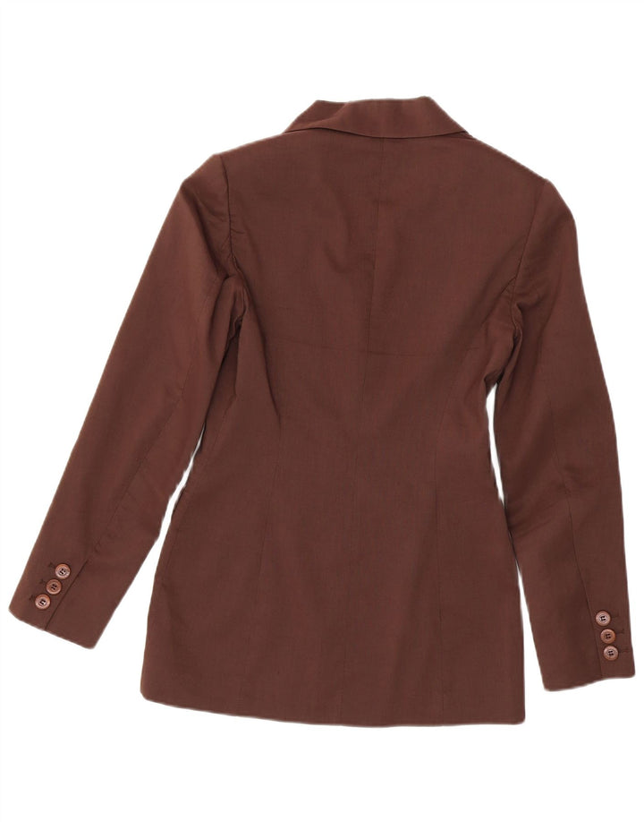Karen Millen Womens 2 Button Blazer Jacket UK 8 Small  Brown Linen