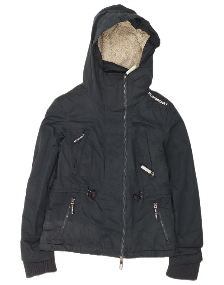 Superdry Womens Graphic Windbreaker Jacket UK 10 Small Navy Blue