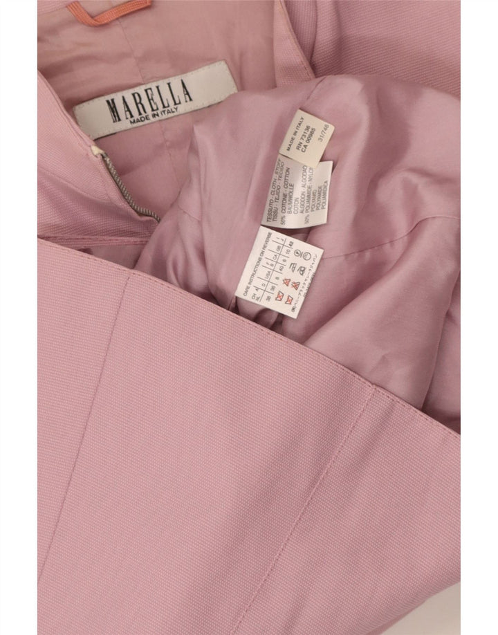 Marella Womens Full Zip Blazer Jacket UK 10 Small Pink Cotton