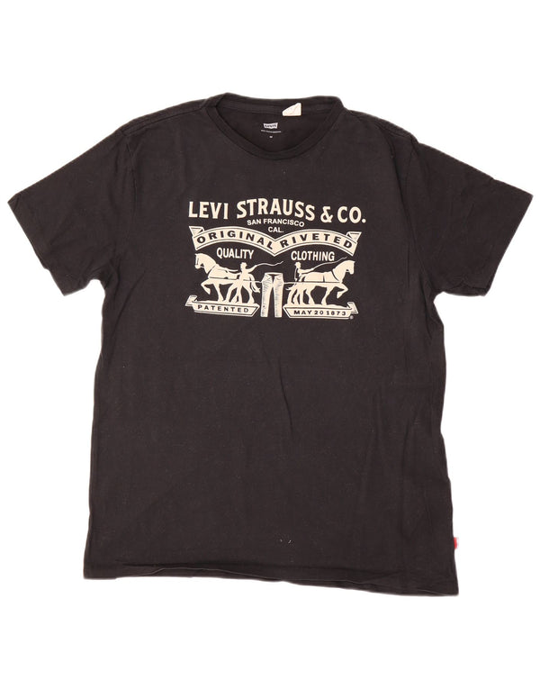 Levi's Mens Graphic T-Shirt Top Medium Black Cotton
