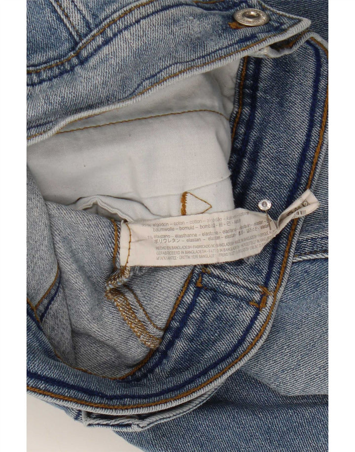 Zara Womens Crop Denim Jacket UK 12 Medium Blue Cotton