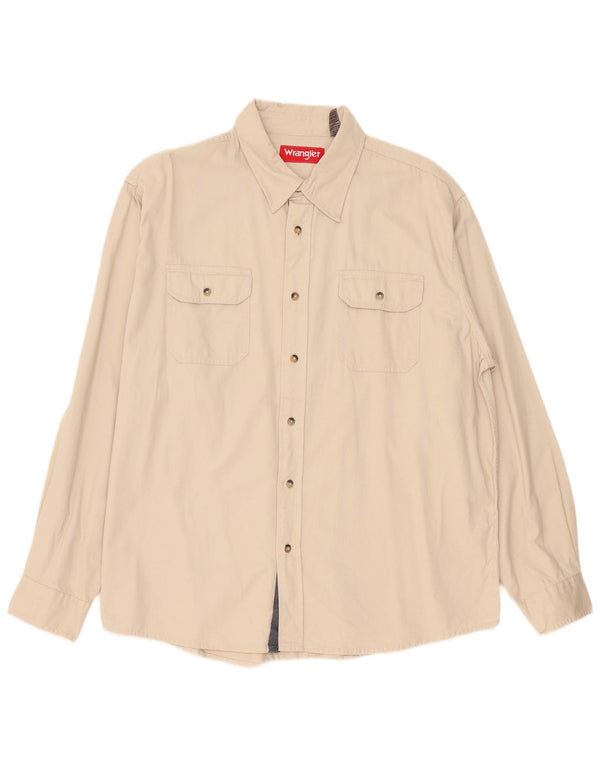 Camisa Wrangler Hombre XL Algodón Beige