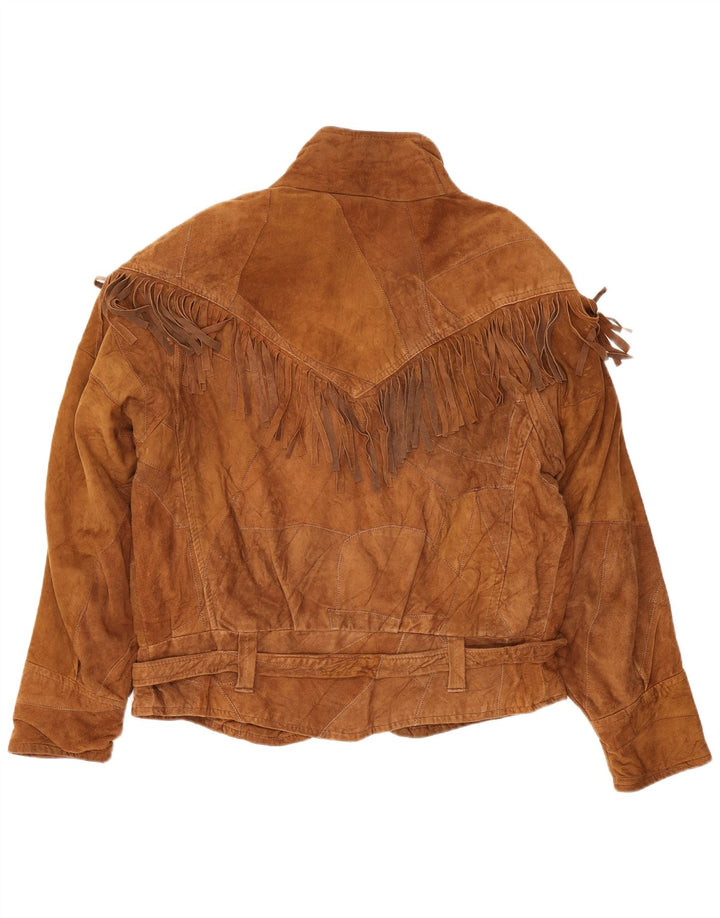 Vintage Γυναικείο Western Suede Jacket UK 14 Medium Brown