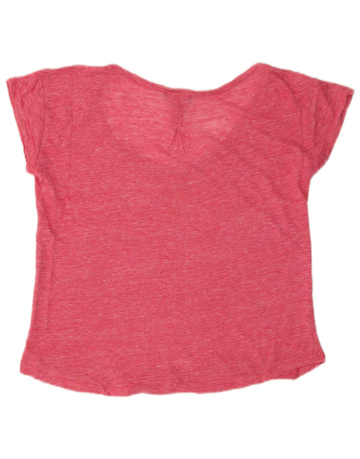 Massimo Dutti Womens T-Shirt Top UK 14 Medium Pink Flecked