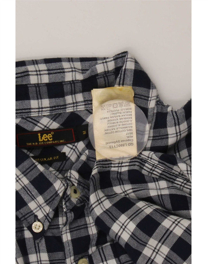 Lee Mens Regular Fit Flannel Shirt Medium Navy Blue Check Cotton