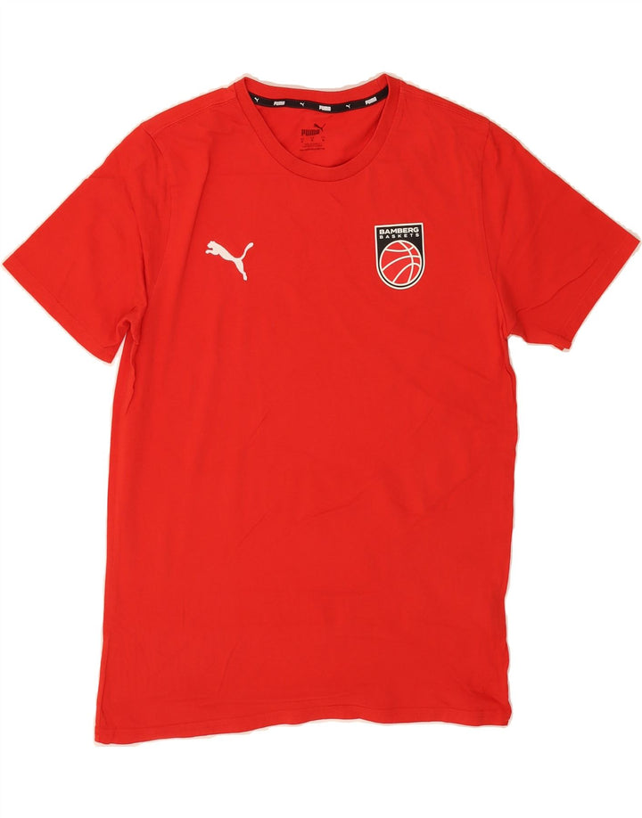 PUMA Mens Graphic T-Shirt Top Medium Red Cotton Vintage Puma and Second-Hand Puma from Messina Hembry 
