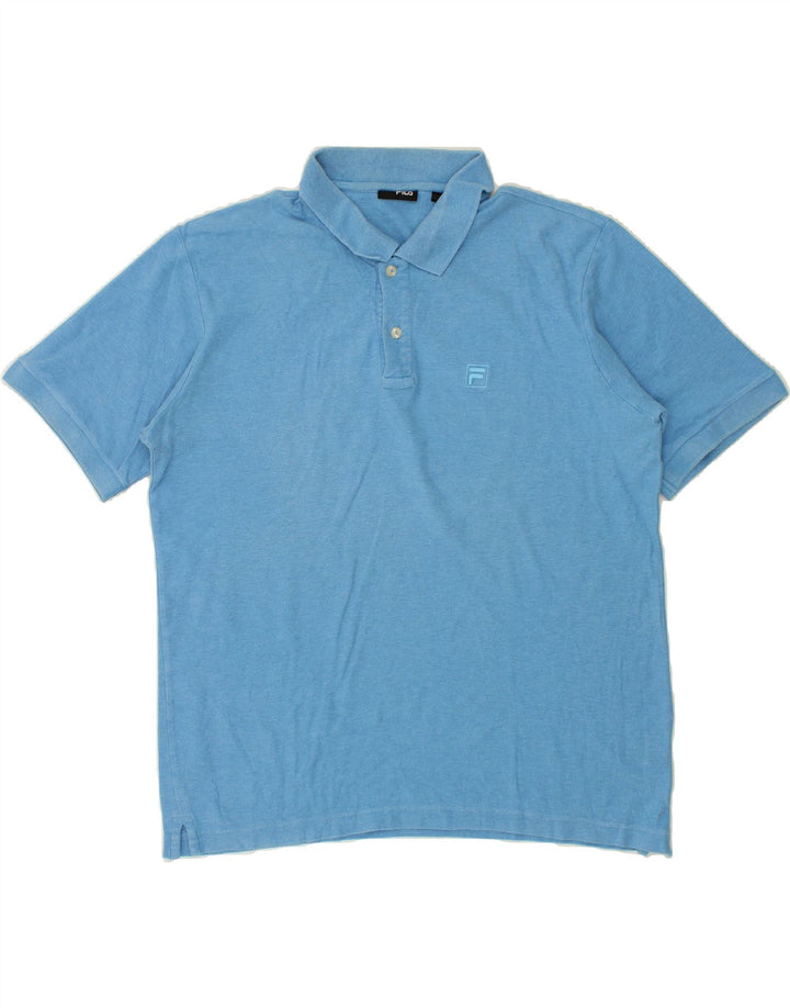 FILA Mens Polo Shirt Large Blue Cotton Vintage Fila and Second-Hand Fila from Messina Hembry 