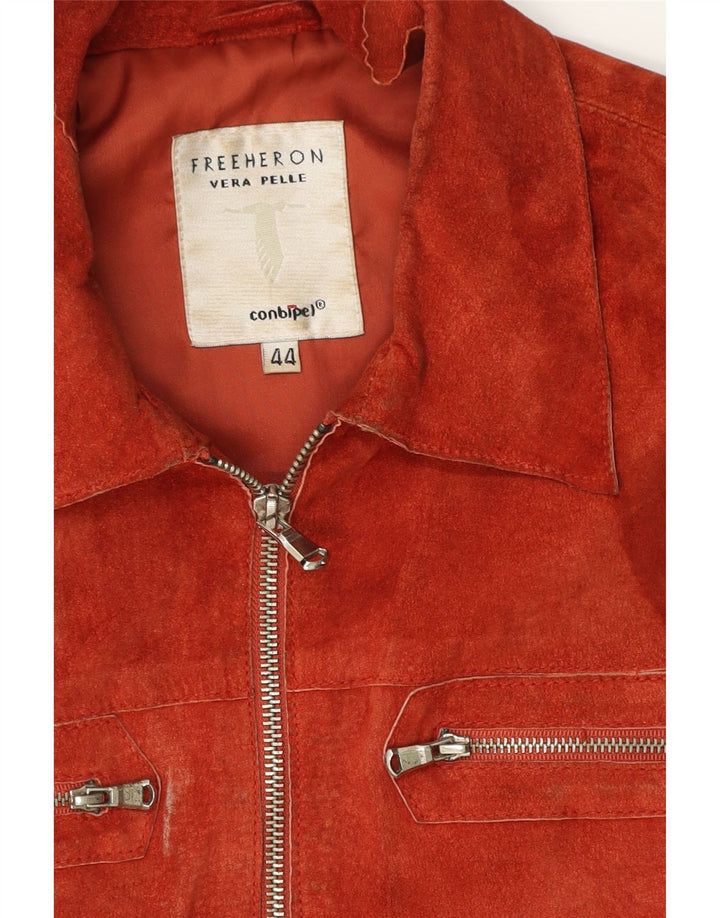 CONBIPEL Dame Læderjakke IT 44 Medium Orange Læder