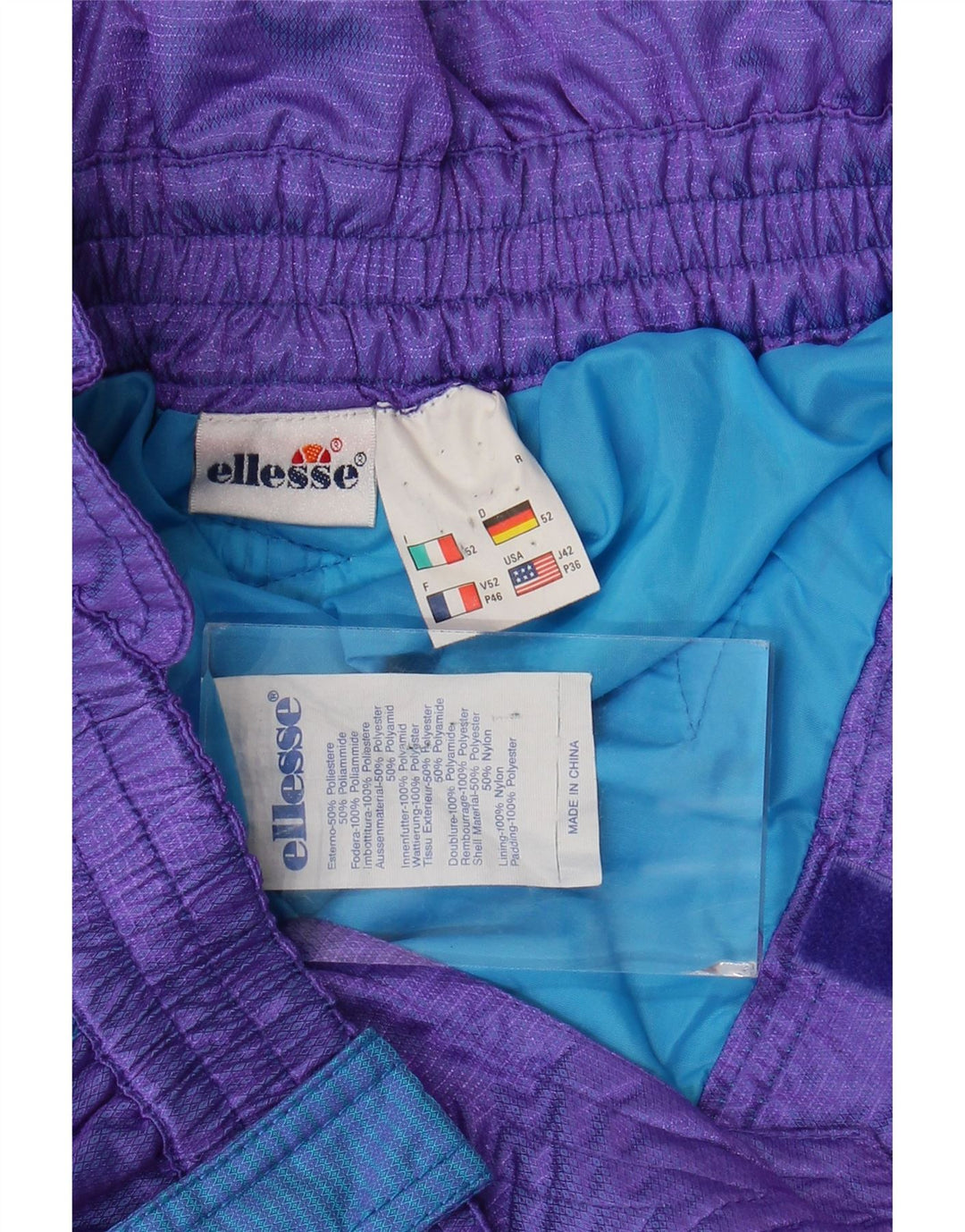 Ellesse Mens Graphic Ski Trousers IT 52 Large  Purple Colourblock Polyester
