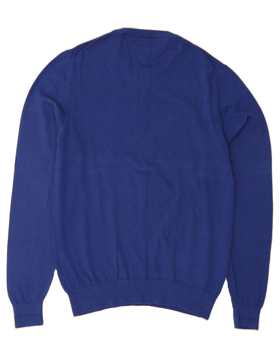 TOMMY HILFIGER Mens V-Neck Jumper Sweater Medium Blue Cotton Vintage Tommy Hilfiger and Second-Hand Tommy Hilfiger from Messina Hembry 