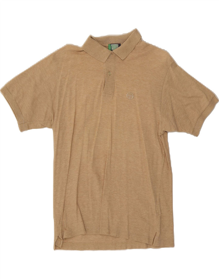 SERGIO TACCHINI Mens Polo Shirt Medium Beige Vintage Sergio Tacchini and Second-Hand Sergio Tacchini from Messina Hembry 