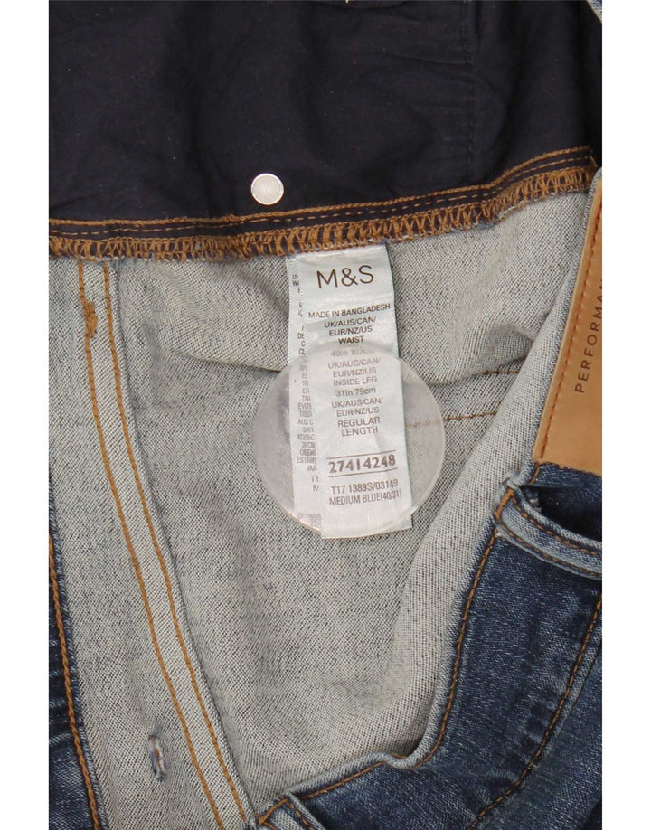 Marks & Spencer Herren Slim Jeans W40 L31 Blaue Baumwolle