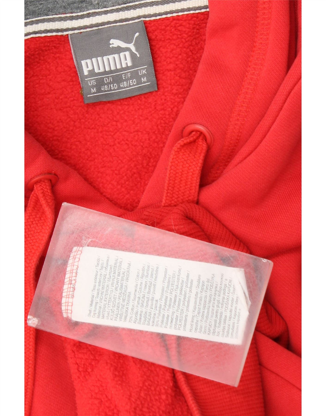 Puma Mens Hoodie Jumper Medium Red Cotton