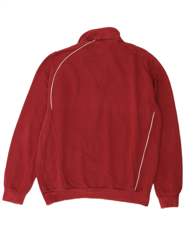 Puma Mens Zip Neck Sweatshirt Jumper Medium Burgundy Cotton
