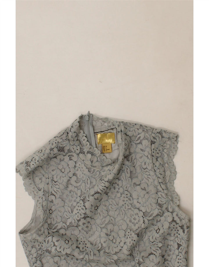 H&M Womens Sheath Dress EU 38 Medium Grey Floral Polyester Vintage H&M and Second-Hand H&M from Messina Hembry 