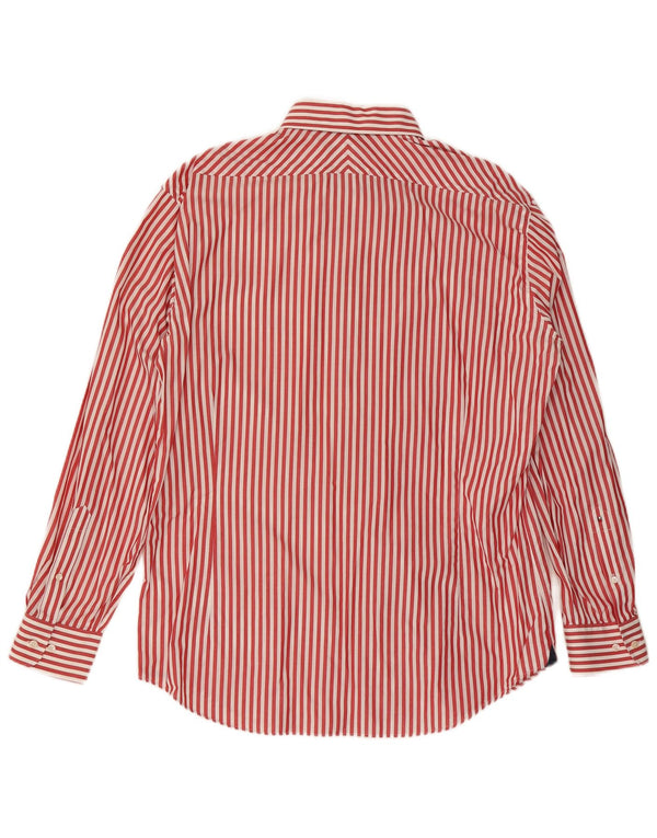 Camicia da uomo Tommy Hilfiger taglia 43 17 XL cotone gessato rosso