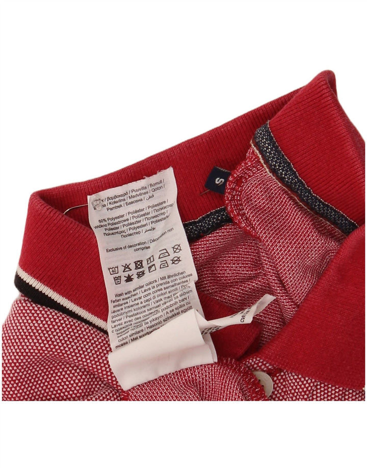 JACK & JONES Mens Polo Shirt Small Red Cotton