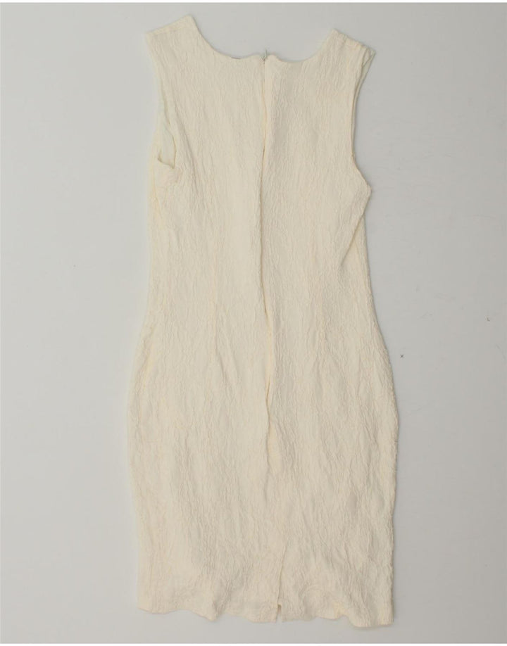 PRINCIPLES Womens Sleeveless Sheath Dress UK 12 Medium Off White Acetate Vintage Principles and Second-Hand Principles from Messina Hembry 