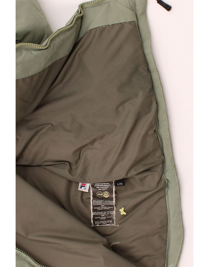 FILA Mens Hooded Padded Jacket UK 40 Large Green Polyamide Vintage Fila and Second-Hand Fila from Messina Hembry 