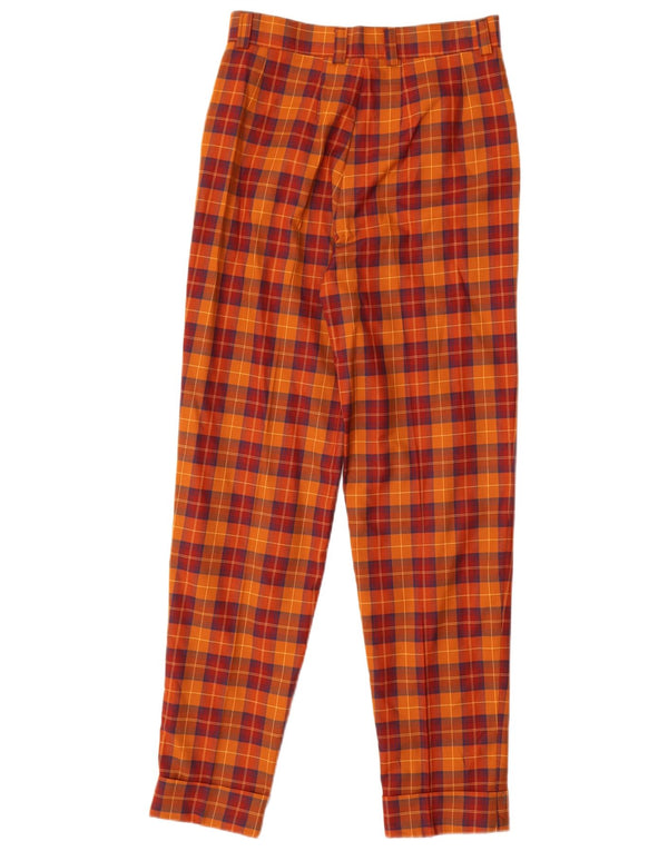 Jean Pierre Damen Tapered Casual Hose IT 40 Small W26 L28 Orange Plaid